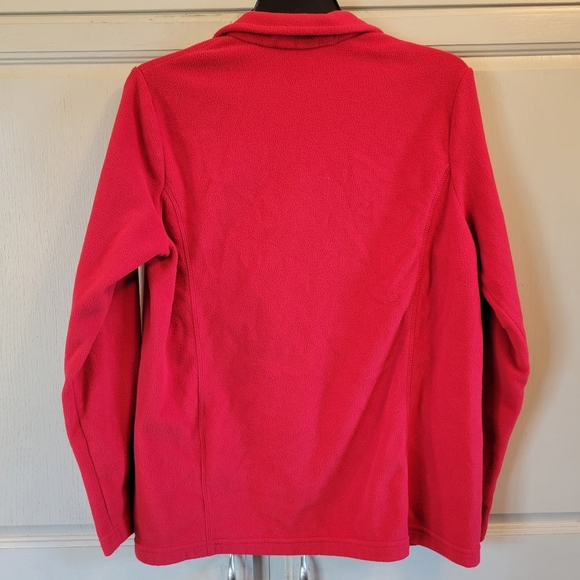 Lands End Red Half-Zip Fleece Pullover Sweater - Picture 2 of 5